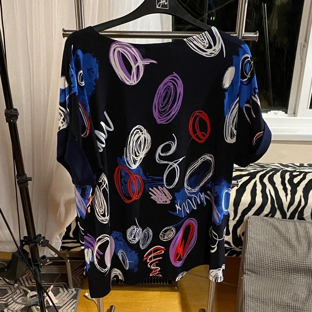 Joseph Ribkoff Abstract Boat Neck Top Style 251132 - Picture 5 of 8